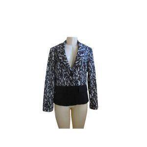 Vintage Alberto Makali Black & White Lace Blazer Womens Size 12